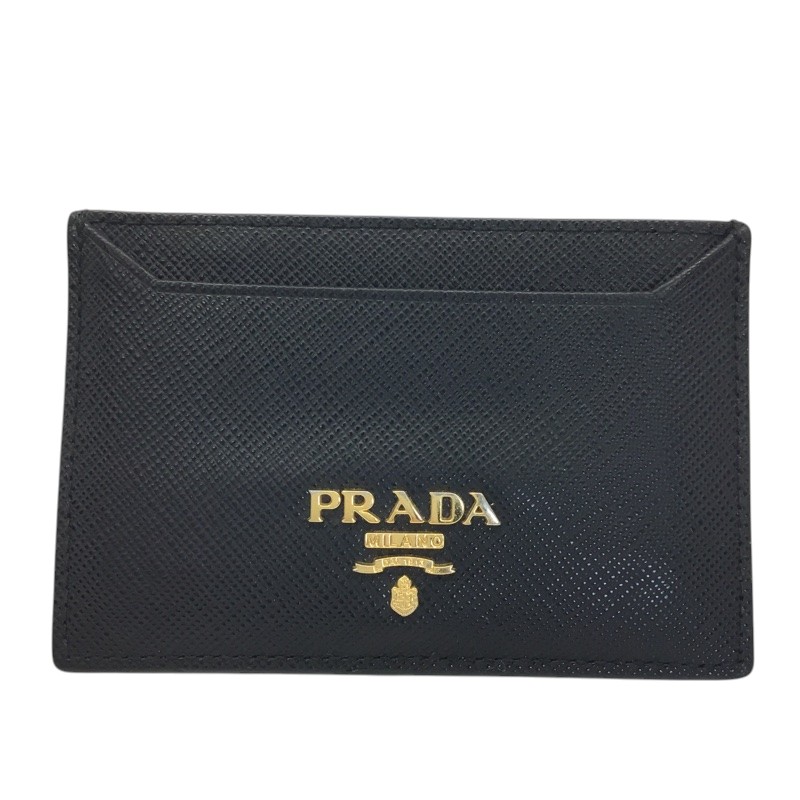PRADA【プラダ】カードケース 1MC208 サフィアーノ レザー ブラック ゴールド金具 男女兼用【中古品/USED-B】質屋 かんてい局那覇店 n3102467927300006|かんてい局沖縄 店
