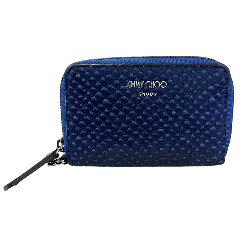 JIMMY CHOO　 ジミーチュウ　スネーク　コインケースブルー　【USED-B】かんてい局コザ山内店　ｋ3102285927400002
