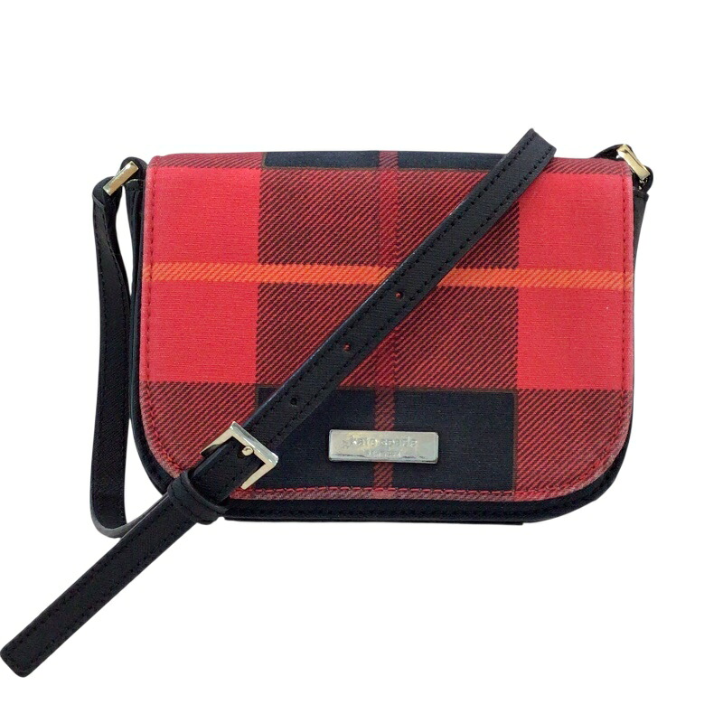 Kate Spade　ケイトスペード　WKRU3962　ショルダーバック　赤　レッド　チェック【USED-B】かんてい局コザ山内店　ｋ3100477927400021