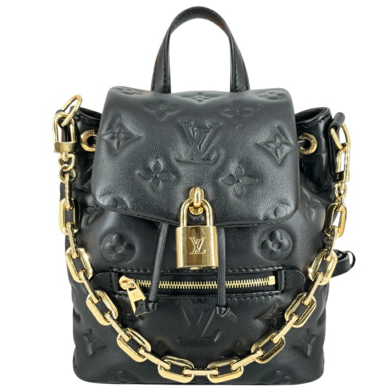 LOUIS VUITTON ルイヴィトン M13387 クッサン うしろ側容器に並べるMINI 黒いこと×ゴールド 黒【USED-A】かんてい局コザ山内店 k3100766927400040