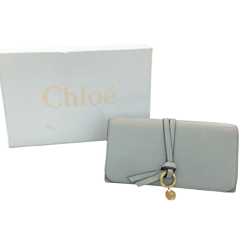 chloe クロエ 字母下げ翼 長紙入れ グレインカーフ スムースカーフ 箱付き添い人【USED-AB】かんてい局コザ山内店 ｋ3101693927400001