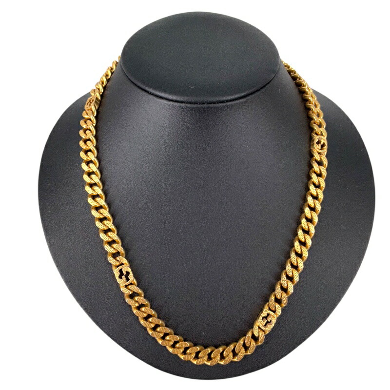 GUCCI グッチ 675766 ゴールド金属元素 (GP) インターロッキング 首飾り メンズ【USED-B】かんてい局コザ山内店 ｋ3103489927400014
