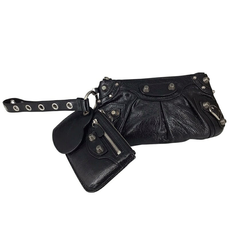 BALENCIAGA バレンシアガ 694027 ルカゴール レザー バッグ クラッチ ハンド ブラック 【中古品/USED-AB】質かんてい局コザ山内店　K3101342927400008