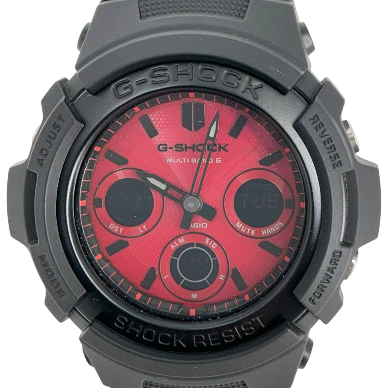 CASIO　カシオ　AWG-M100SAR　G-SHOCK　電波ソーラー　黒×赤　20気圧防水【USED-B】かんてい局コザ山内店　ｋ3100018927400388