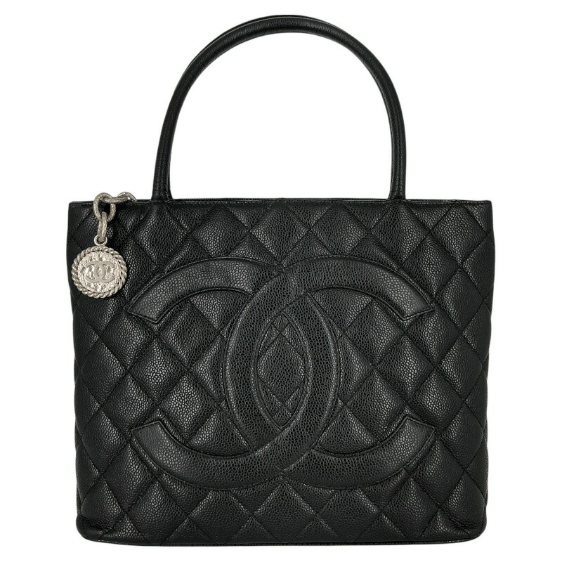 CHANEL シャネル A01804 キャビア人はだ×しろがね色 刷り直すトートバッグ 黒いこと【USED-AB】質かんてい局コザ山内店 k3100541927400037