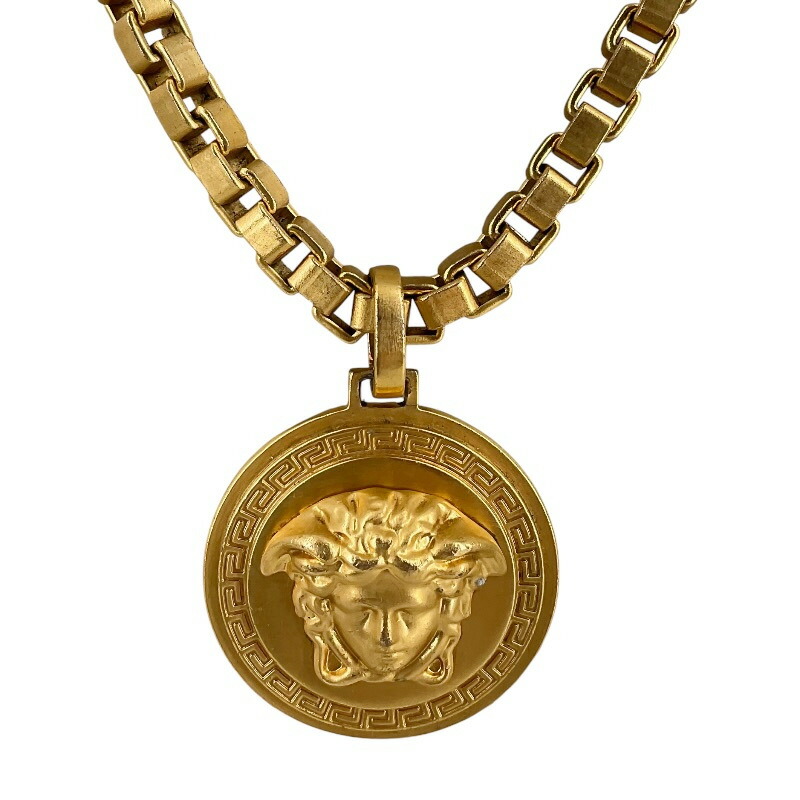 VERSACE ヴェルサーチェ DG14706 メドゥーサ ネックレス 約:60cm 真鍮 GP ゴールド系 USED-B k3103459927400058 かんてい局コザ山内店|かんてい局沖縄 店