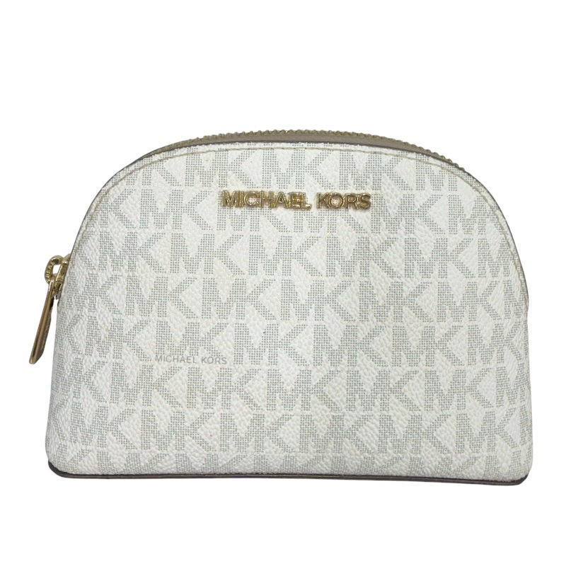 MICHAEL KORS マイケル教育課程 35T0GTVM2B コスメティックポーチ PVC上塗り帆布 VANILLA(白いこと系) USED-B k3100490927400223 かんてい局コザ山内店