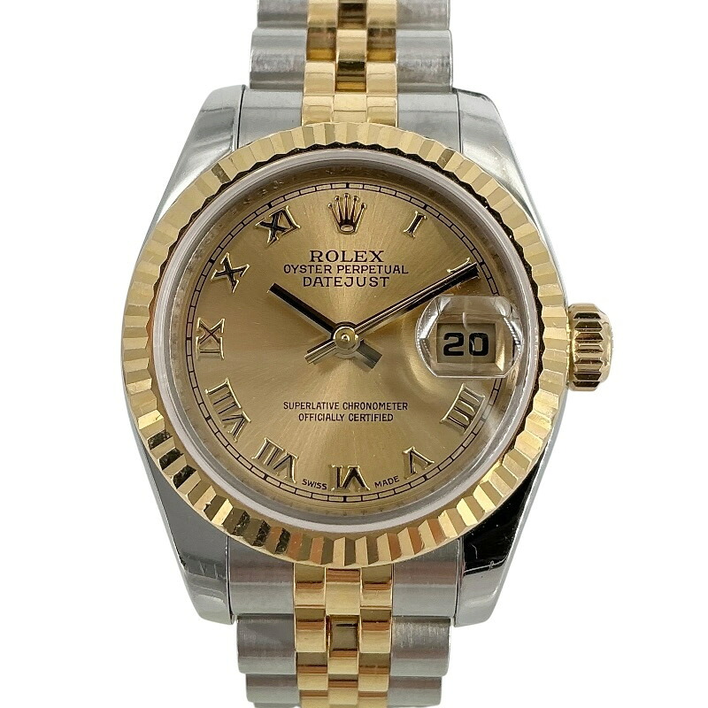 ROLEX ロレックス 179173 デイトジャスト26 レディース OH済み 自動巻 シャンパンゴールド 100M防水 SS×YG 国際サービス保証書付 USED-B k3100210927400052 かんてい局コザ山内店|かんてい局沖縄 店