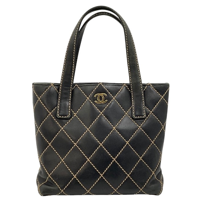 美品　シャネル　エナメル　復刻トートバッグ　ブラック CHANEL シャネル バッグ パリビアリッツ トートPM レディース