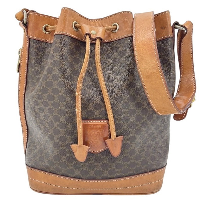 楽天市場】CELINE セリーヌ ショルダーバッグ マカダム柄 巾着バッグ