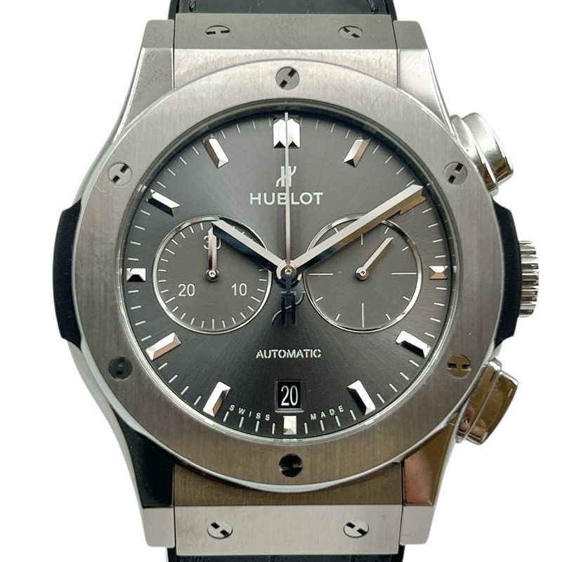【決算SALE　2026】HUBLOT【ウブロ】541.NX.7070.LR クラシックフュージョン クロノグラフチタンレーシング 自動巻 チタン/クロコ調ラバー【中古品/USED-A】質 かんてい局名護店 ng3100015927700006 送料無料
