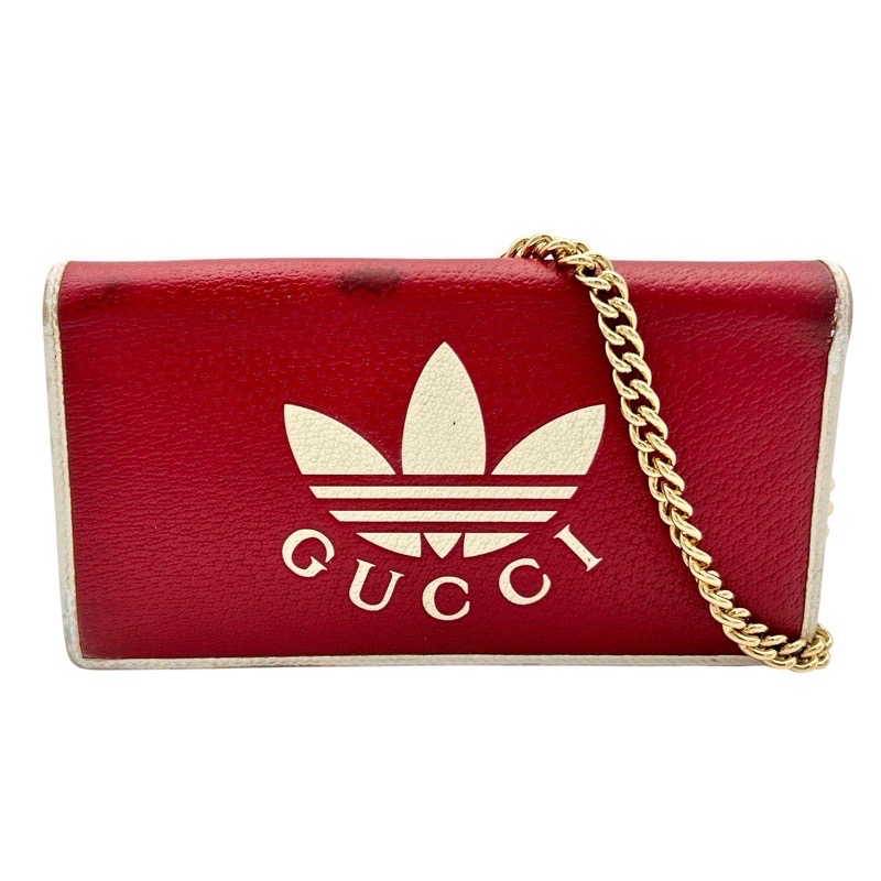 【お客様還元価格2026年7月31日まで】GUCCI グッチ 621892 アディダス コラボ チェーンウォレット レッド×ホワイト レディース 中古品【USED-BC】 質屋 かんてい局つかざん店 t3101787939900002|かんてい局沖縄 店