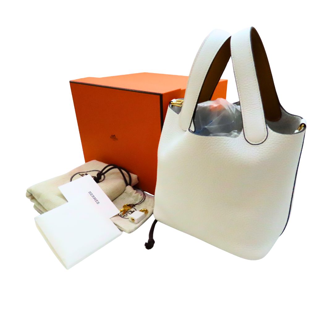 【中古】Hermes エルメス ピコタン 鍵を掛ける PM エクラ 18 ニュー白いこと セサミ 白いこと系 赤銅色系 トリヨンクレマンス スイフト ゴールド金具 HERMES K目じるし レディース A2405337【無料ギフトラッピング承ります】