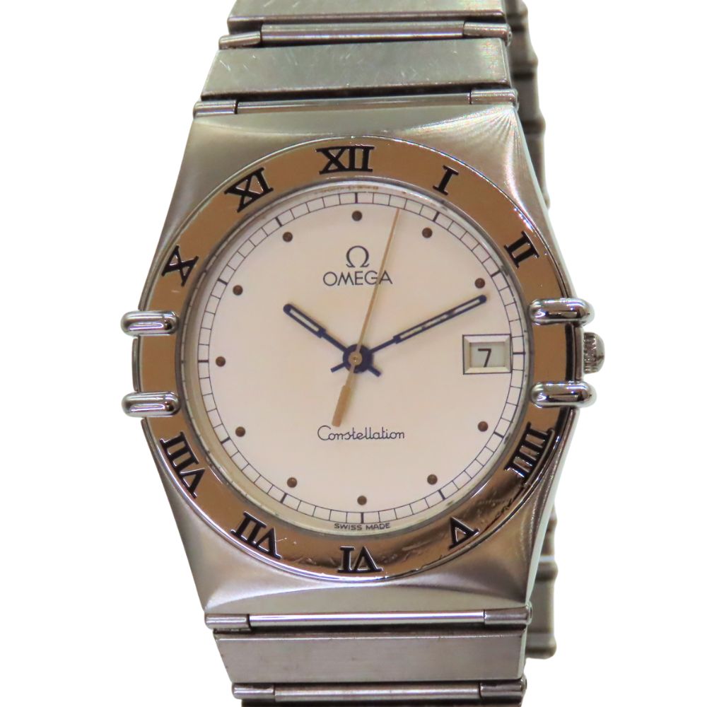 【中古】ゼロ OMEGA 時辰儀 ウオッチ 396.1070.1 コンステレーション 石英 3針 しろがね色文字記号盤 SS ステンレス鋼スチール写真 アンティーク ユニ一発やる A2402827 【無料ギフトラッピング承ります】