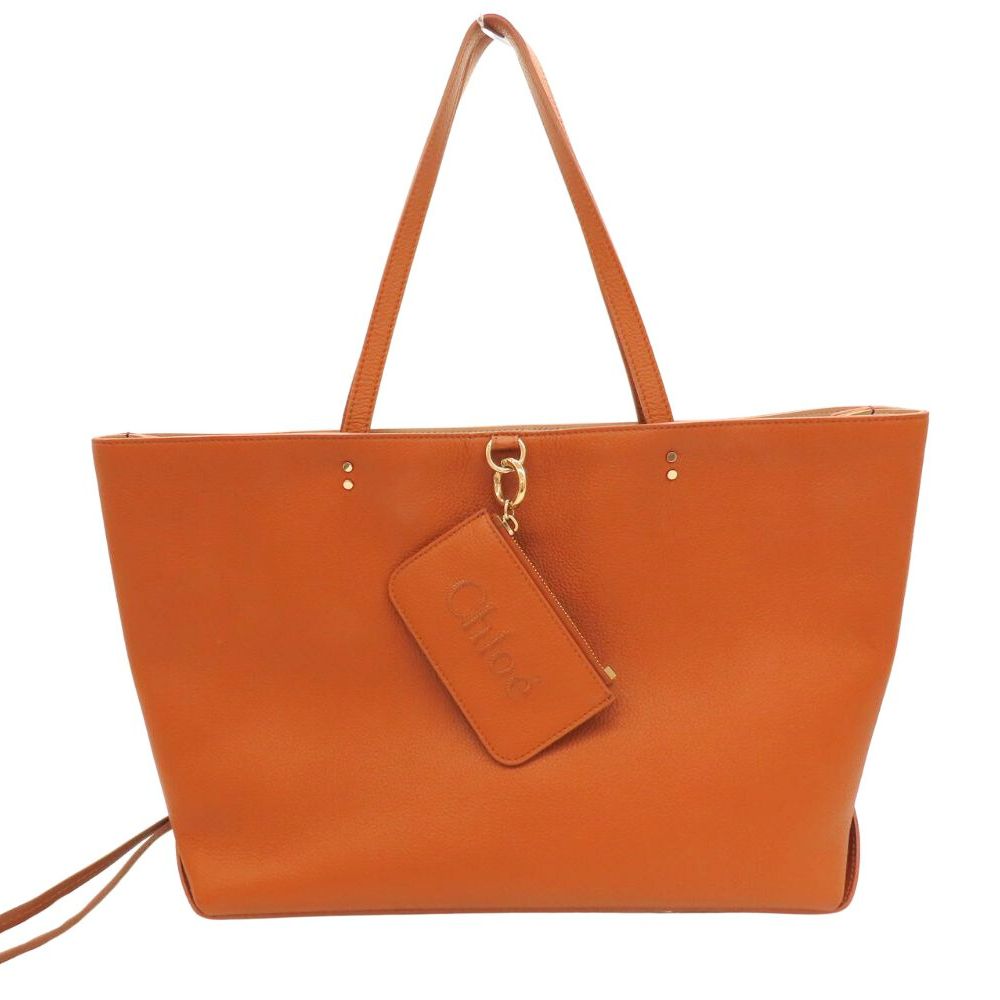 ≪値下げ≫【中古】Chloe クロエ CHC23SS119J3225M クロエセンス ミディアム イーストウエストトートバッグ グレインカーフレザー タン ブラウン 茶色 デイリー使い 通勤 旅行 大容量 レディース A2404854【無料ギフトラッピング承ります】