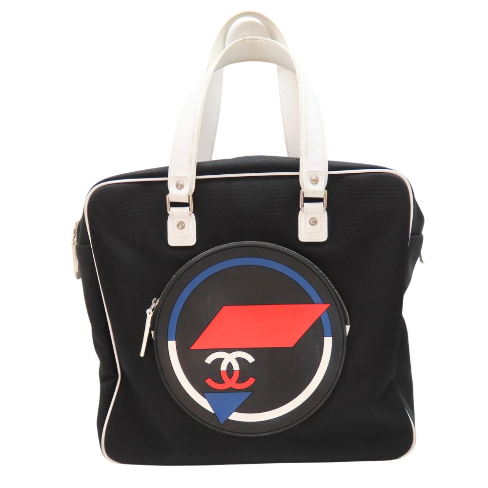 ≪値下げ≫【中古】CHANEL【シャネル】A93330 エアライン ハンドバッグ レディース ブラック&times;ホワイト A2300373　【無料ギフトラッピング承ります】｜かんてい局神戸大蔵谷インター店