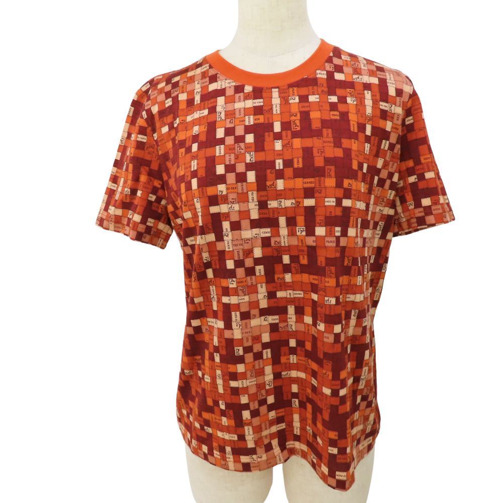エルメス　HERMES マイクロTシャツ　ボルデュック柄　リボン柄　42 新品 crown78_h171824736
