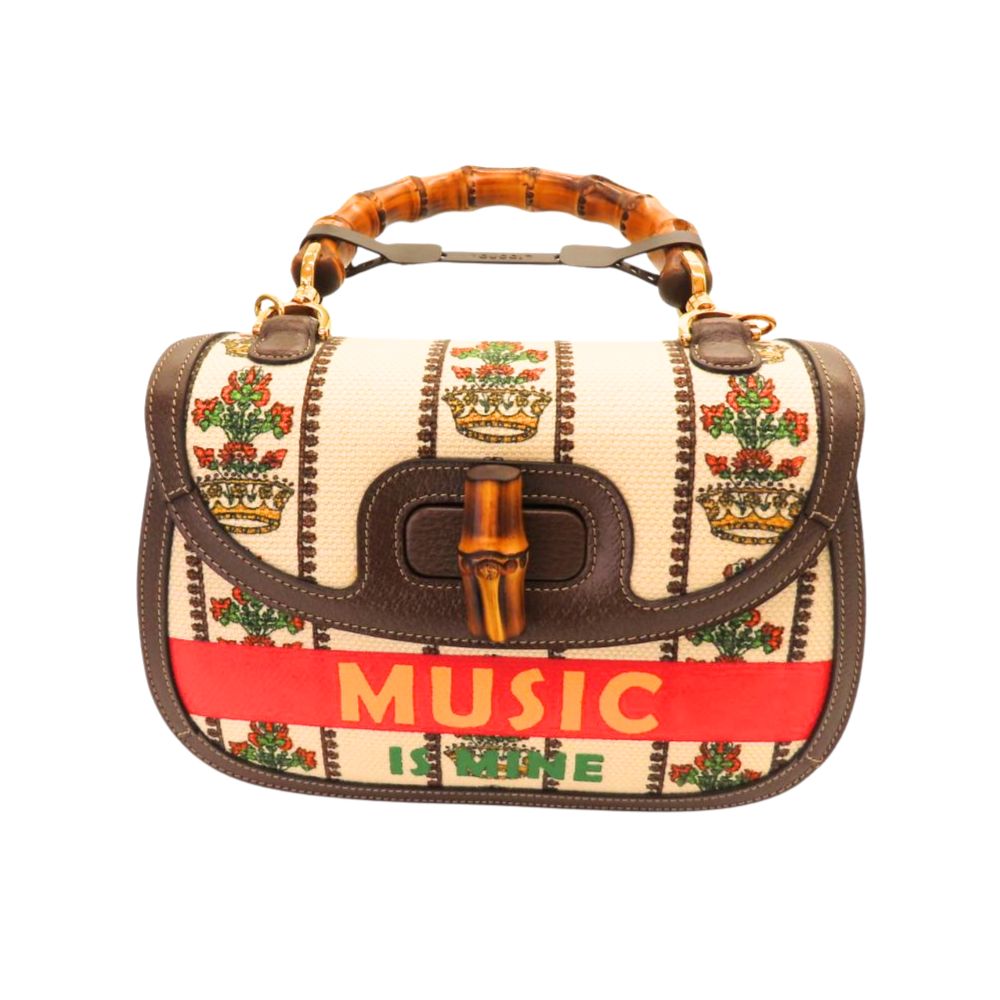 ≪割り引き≫【中古】GUCCI グッチ バンブーバッグ 100周年青写真 681173 3WAY ハンドバック ショルダーバッグ 帆布出どころ レトロ 古典的 レディース バンブー 竹 A2406300 【無料ギフトラッピング承ります】