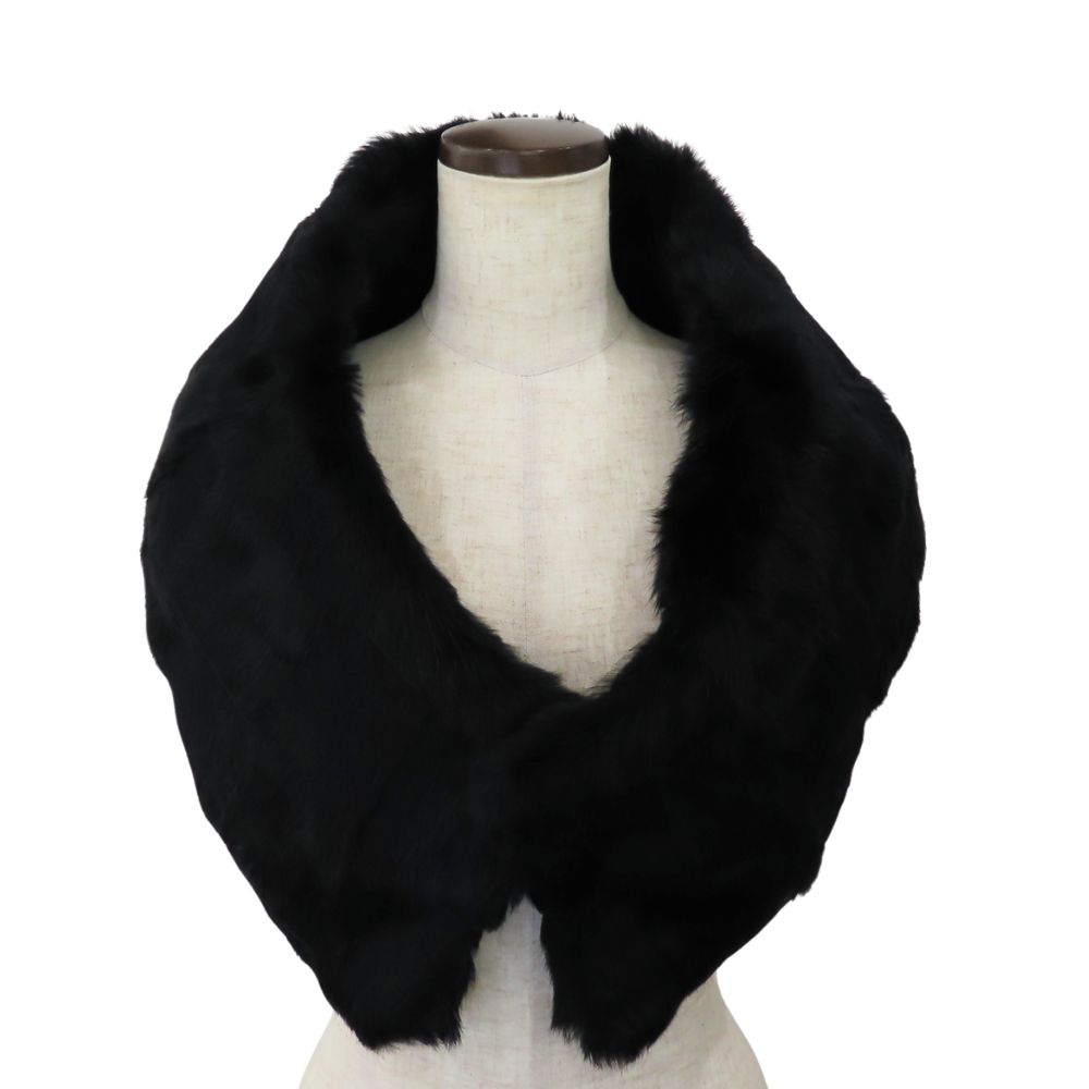 ≪値下げ≫【中古】CHANEL シャネル ラパンファー 黒 型番:P18153V00954 サイズ38 ティペット ココマーク レディース 毛皮 リアルファー ラビット ファー肩掛け ケープ 肩掛けショール A2405958【無料ギフトラッピング承ります】