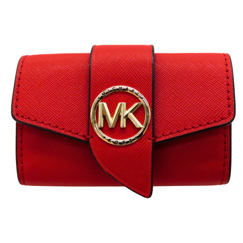 【中古】MICHAEL KORS マイケルコース 32F1GGRN0L1 6連キーケース ジップキーケース エクストラスモール レッド ゴールド レザー キーケース コインケース ロゴ レディース A2502764 【無料ギフトラッピング承ります】