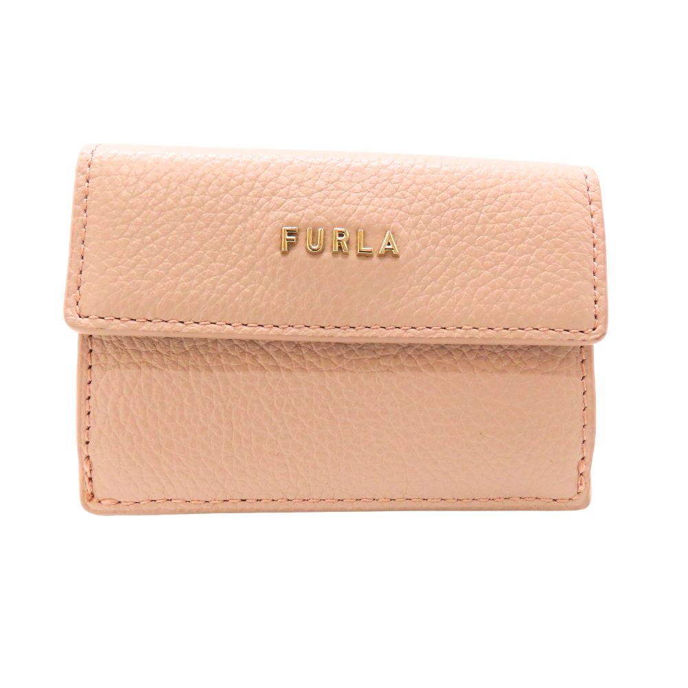 ≪切り詰め≫ 【中古】FURLA フルラ コンパクトウォレット PDE9RZY 三つ折り紙入れ サクラ色 レディース 生まれ落ちる日 祝する日 差し上げ物 日常使い走り 好いたらしい 窈窕たる くすみ色つや 軽さ ミニマリスト 衣嚢大きさ A2404717【無料ギフトラッピング承ります】