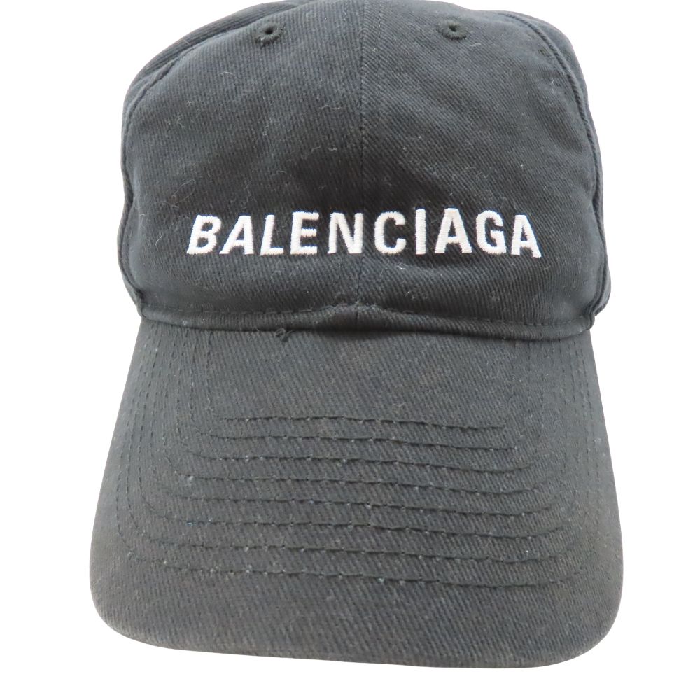 BALENCIAGA ブラック コットンキャップ 売約済み バレンシアガキャップ ブラック 黒 BALENCIAGA