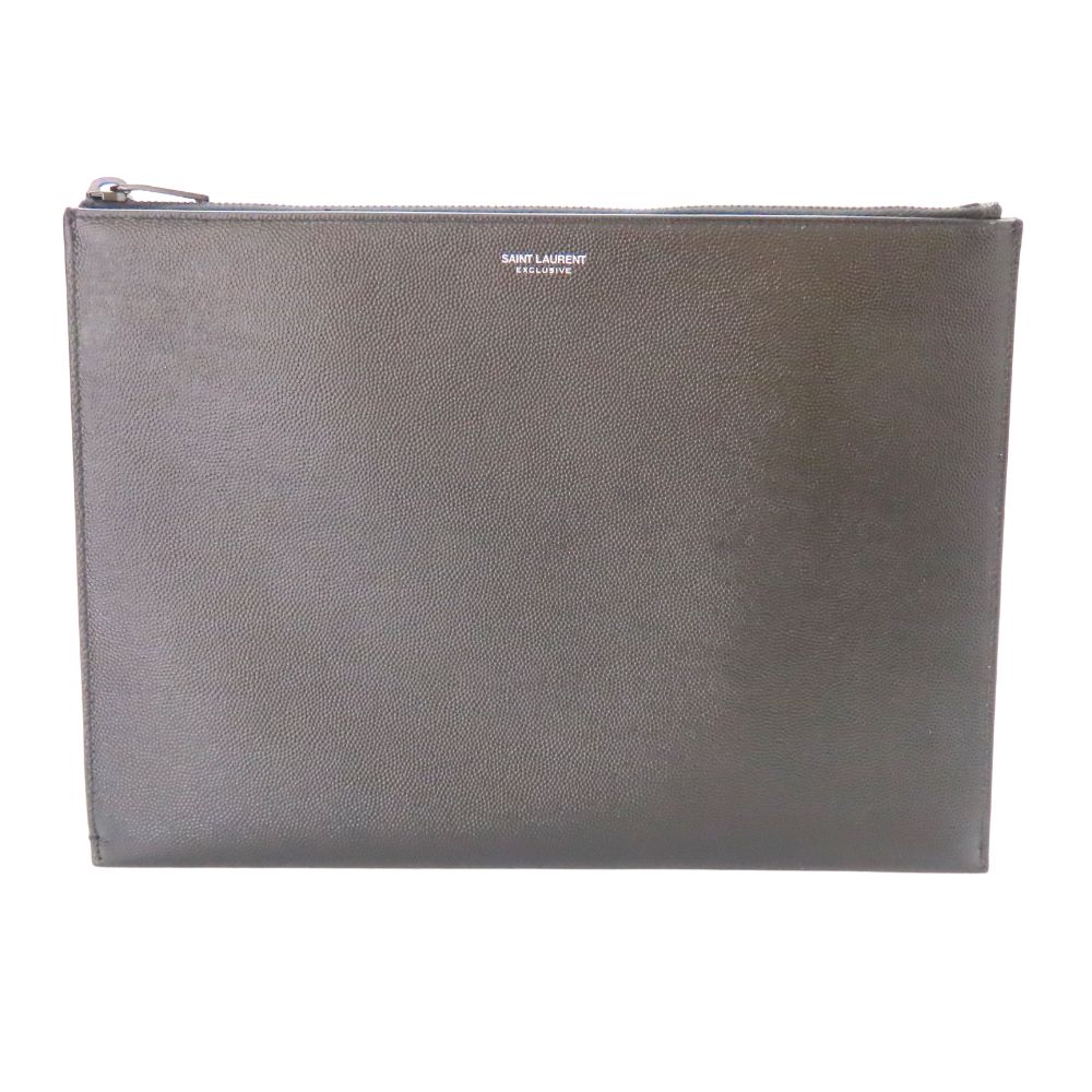 【中古】SAINT LAURENT EXCLUSIVE サンローラン エクスクルーシブ パリス 二つ目御徒面子 クラッチペダル御徒面子 アイパッドケース 黒いこと 黒 なめし革 分かりやすい 商行為 メンズ A2504505 【無料ギフトラッピング承ります】