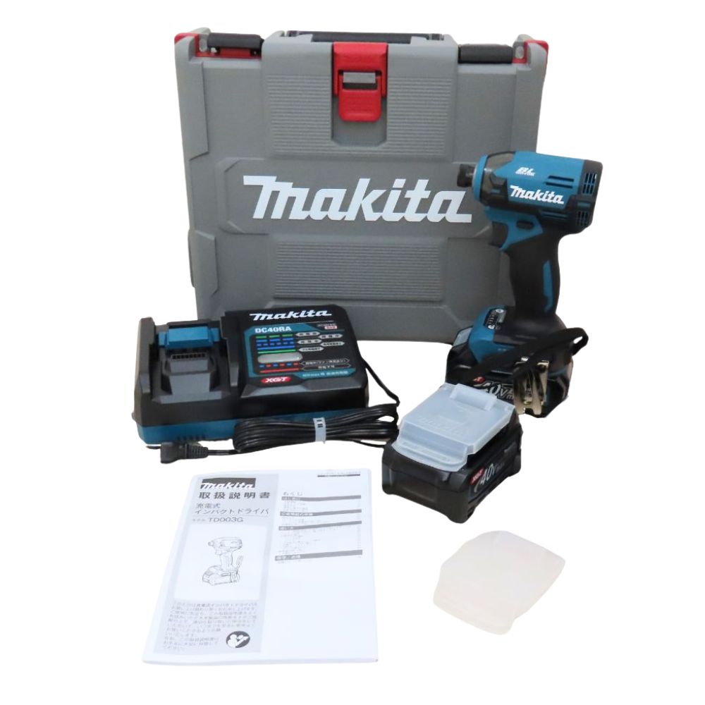 【中古】未使用品 新品 Makita マキタ TD003GRAX 充電式インパクトドライバ バッテリー付属 充電器 電動工具 ボルト締め BT2個 A2505138