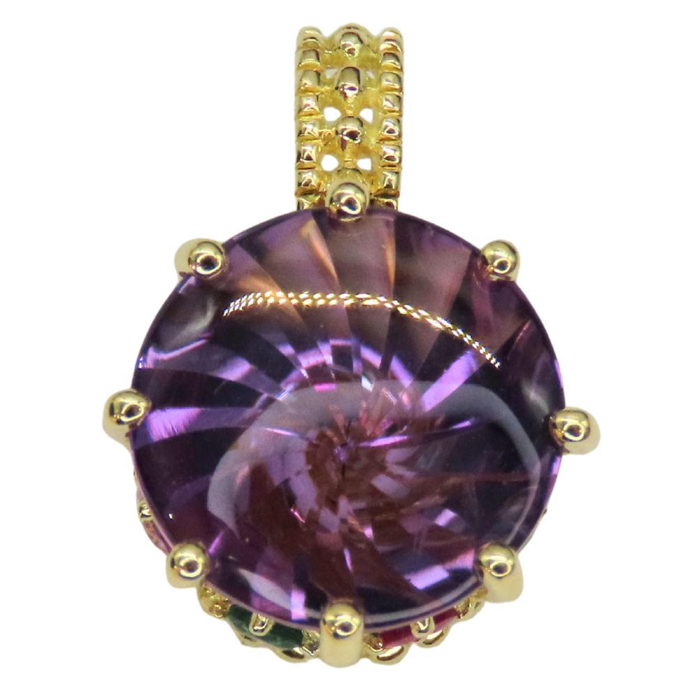 【中古】ペンダントトップ 約2.18g アメシスト 2.75ct(メイン石) D0.02他 K18 18金 ダイヤモンド ダイヤ トップ チャーム ソーティング ノーブランドジュエリー A2406325【無料ギフトラッピング承ります】|かんてい局神戸大蔵谷インター店