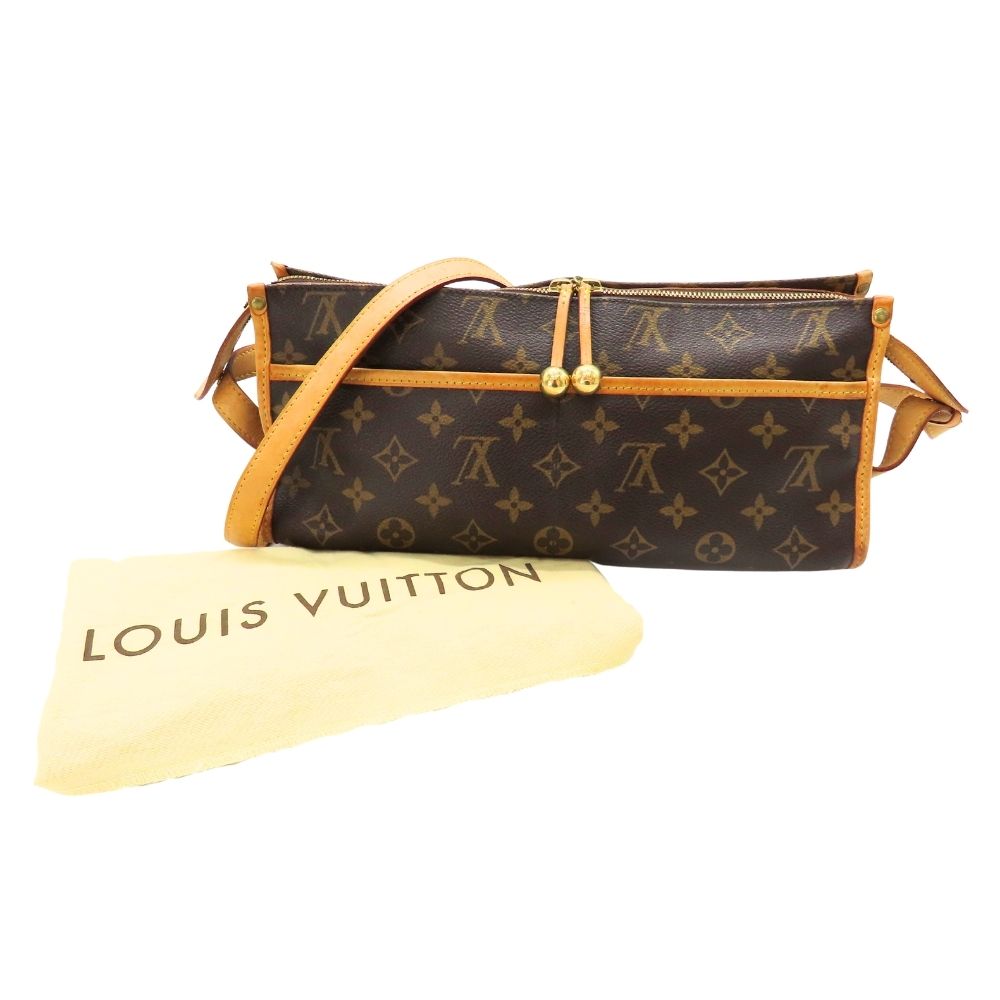 【中古】Louis Vuitton ルイヴィトン M40008 ポパンクール・ロン モノグラム ショルダーバッグ レディース 大電気容量 納める 日常使い走り A2600227 【無料ギフトラッピング承ります】