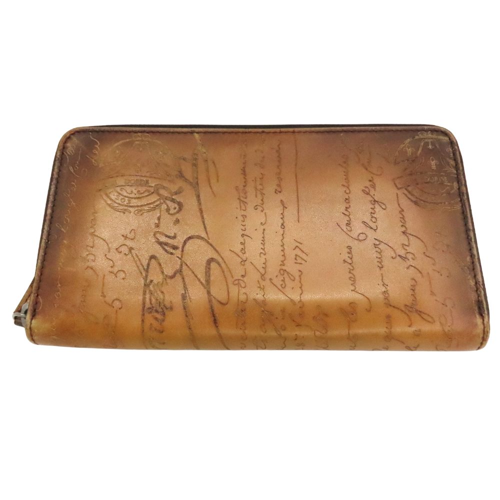 【中古】BERLUTI ベルルッティ イタウバ カーフレザー スクリットレザージップ ラウンドファスナーウォレット カリグラフィ ジップ 長財布 メンズ 財布 A2600197【無料ギフトラッピング承ります】