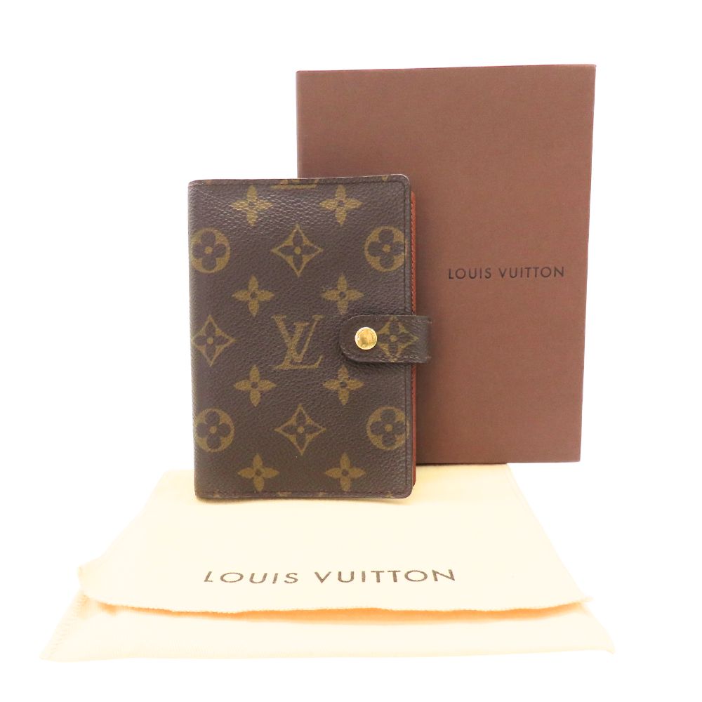 【中古】LOUIS VUITTON ルイヴィトン R20005 モノグラム アジェンダPM 手帳カバー レザー 定番 ビジネス デイリー使い 6穴 文庫サイズ A6 シンプル コンパクト メンズ レディース LV ブランド A2600908 【無料ギフトラッピング承ります】