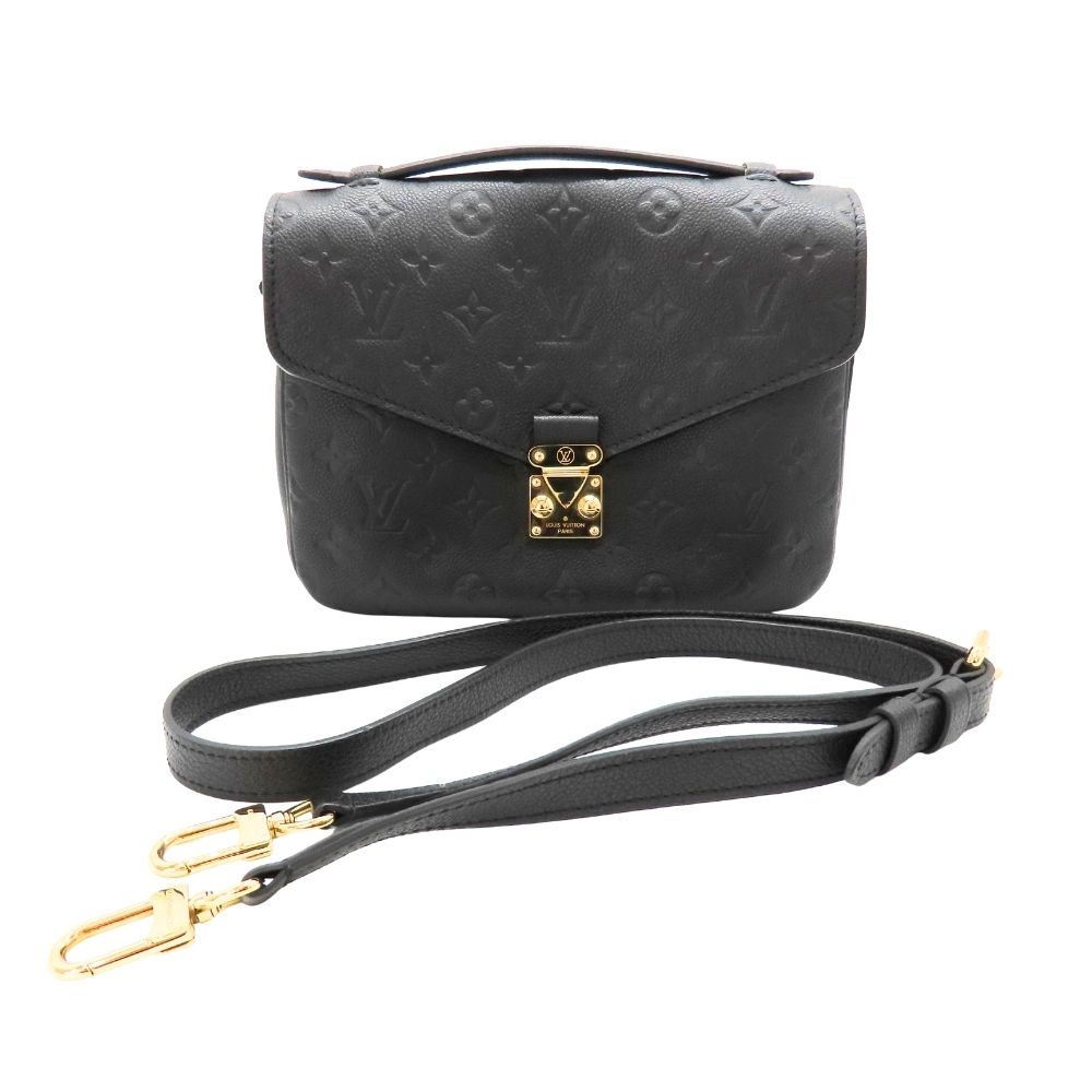 【中古】LOUIS VUITTON ルイヴィトン M41487 ポシェット･メティスMM モノグラム・アンプラント ノワール ブラック 黒 レディース ハンドバッグ ショルダーバッグ ゴールド エンボス加工 上品 デイリー使い A2601073 【無料ギフトラッピング承ります】