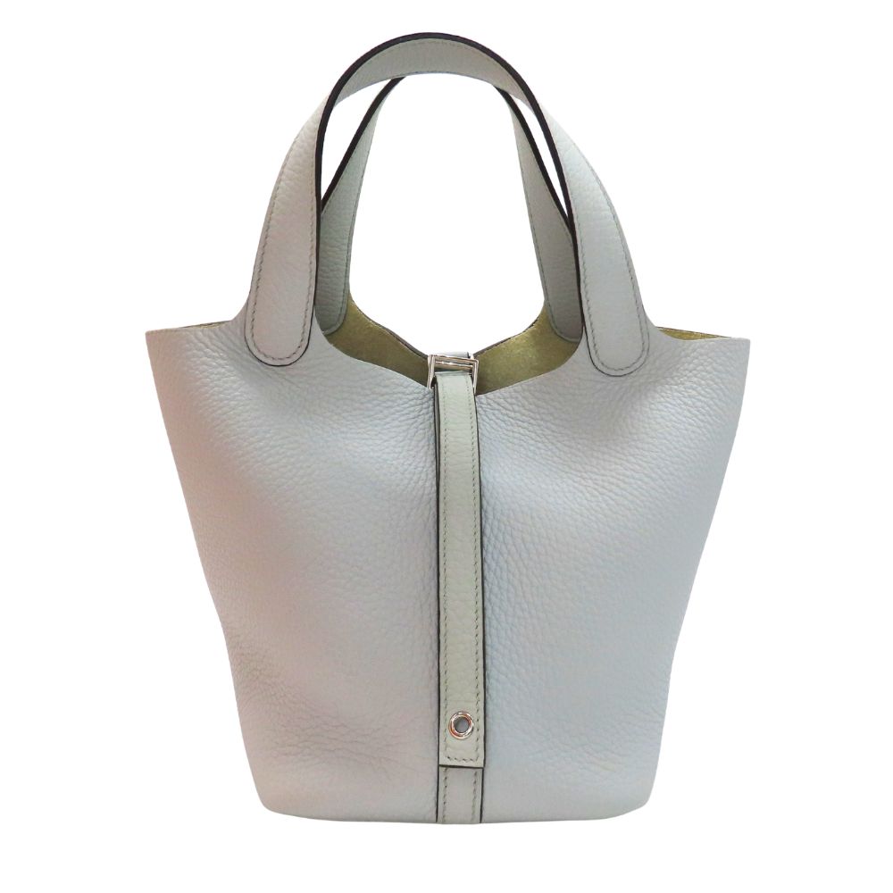 【中古】HERMES エルメス ピコタンロックPM B刻印 2023年 ピコタンPM ブルーグレー系 シルバー金具 SV金具 グレー系 ピコタン ハンドバッグ A2601129【無料ギフトラッピング承ります】