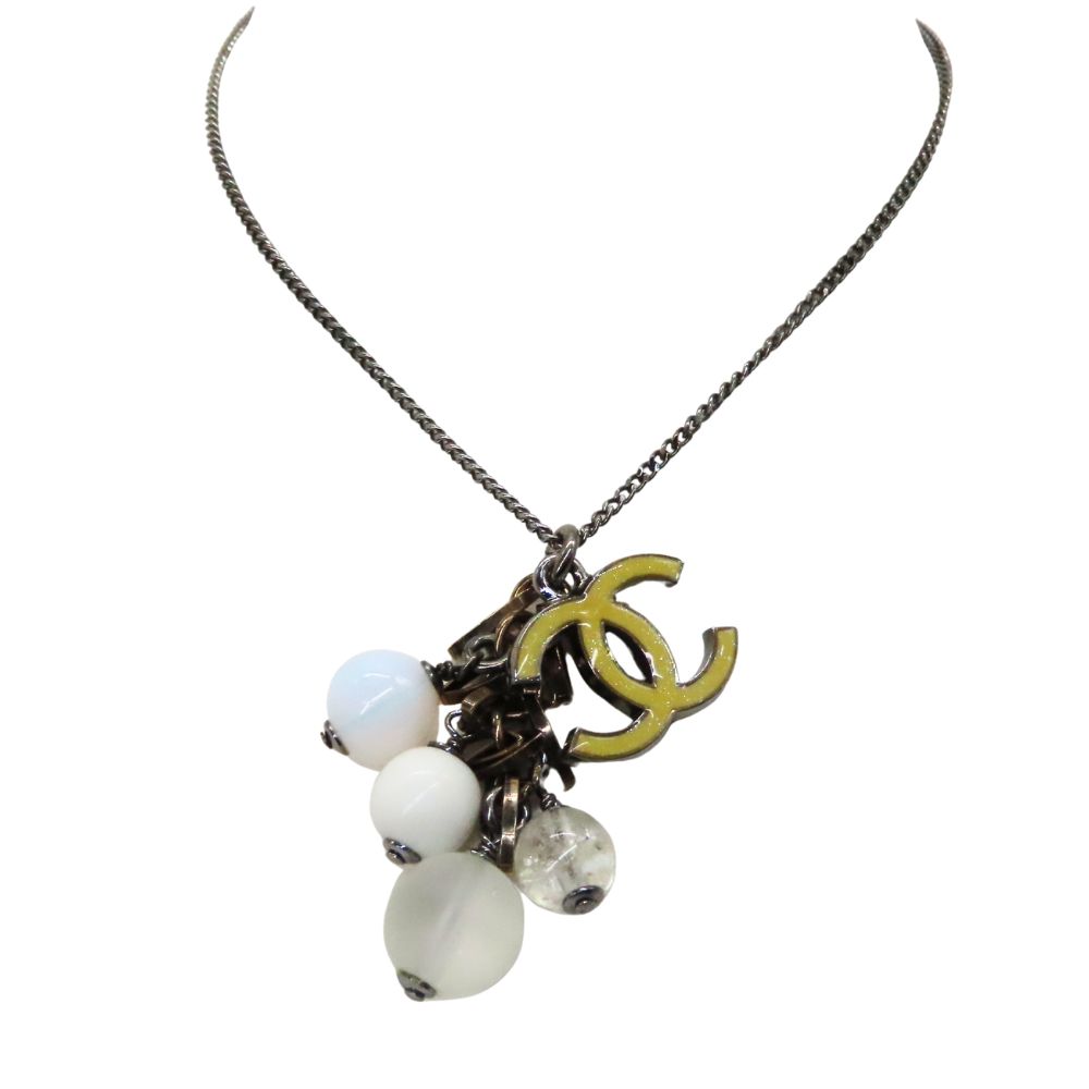 【中古】CHANEL シャネル ネックレス ココマーク パール ストーンチャーム チャーム 黄色 イエロー A2601161【無料ギフトラッピング承ります】
