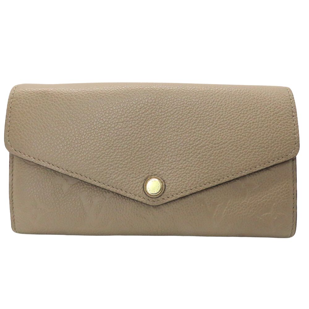 【中古】LOUIS VUITTON ルイヴィトン M68708 モノグラムアンプラント ポルトフォイユ・サラ ベージュ 長財布 財布 ウォレット レザー 型押し A2601341【無料ギフトラッピング承ります】