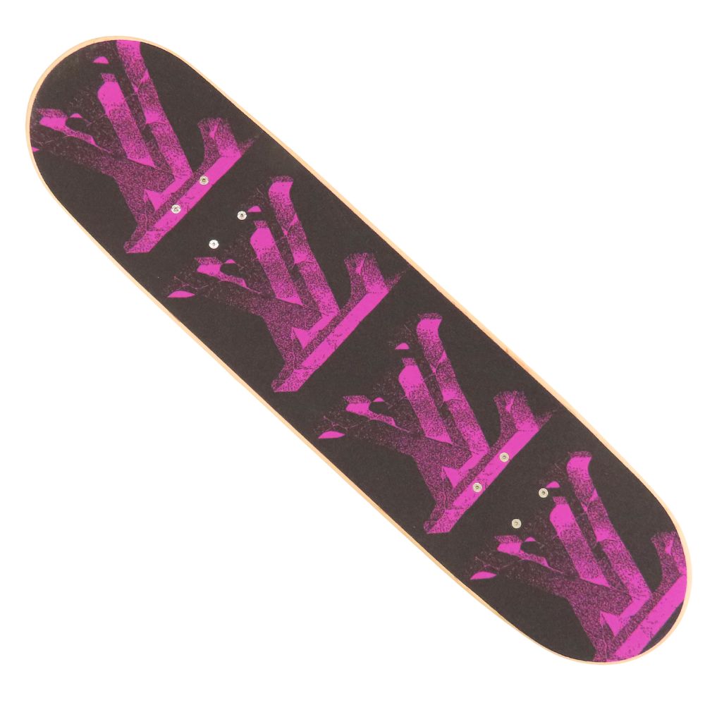 【中古】LOUIS VUITTON ルイヴィトン GI0799 モノグラム フラワー スケートボード ブラック×パープ 2022秋冬 スケボー 本体 コンプリート アート スポーツ コレクション 紫 希少 レア ストリート インテリア LV アート A2504275【無料ギフトラッピング承ります】
