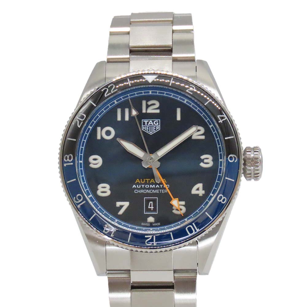 【中古】TAG Heuer タグホイヤー WBE511A.BA0650 オータヴィア 60周年 アニバーサリー GMT 自動巻き ブルー セラミックベゼル メンズ腕時計 A2600251 【無料ギフトラッピング承ります】|かんてい局神戸大蔵谷インター店