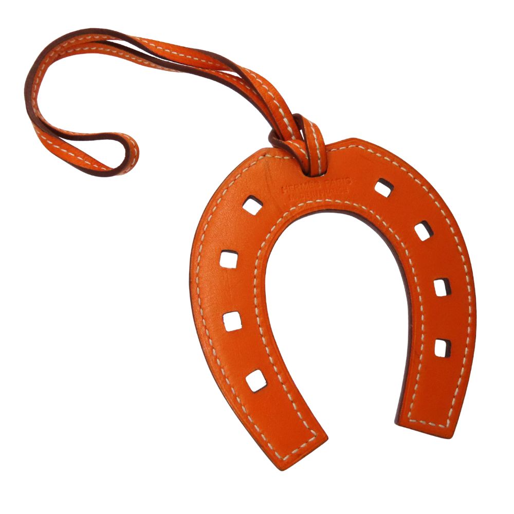 【中古】HERMES エルメス パドック・フェール・ア・シュヴァル 御徒面子惹きつける 色つや:オレンジ色系 ヴォースイフト 馬沓 馬沓 ハーネス 配管 A2601094【無料ギフトラッピング承ります】
