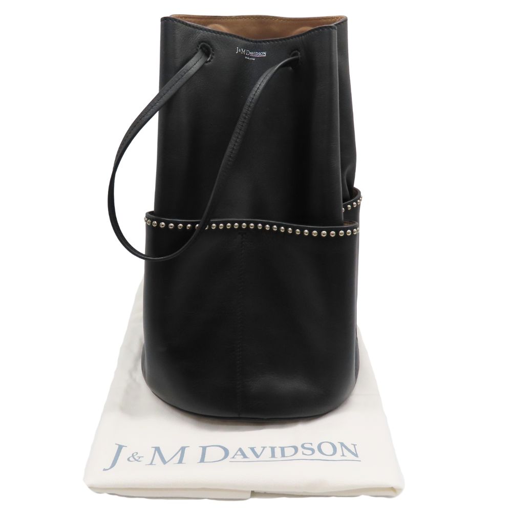 【中古】J＆M DAVIDSON ジェイアンドエムデヴィッドソン ミニデイジー ウィズスタッズ 黒いこと ショルダーバッグ カーフレザー 井戸釣瓶型 A2602097【無料ギフトラッピング承ります】