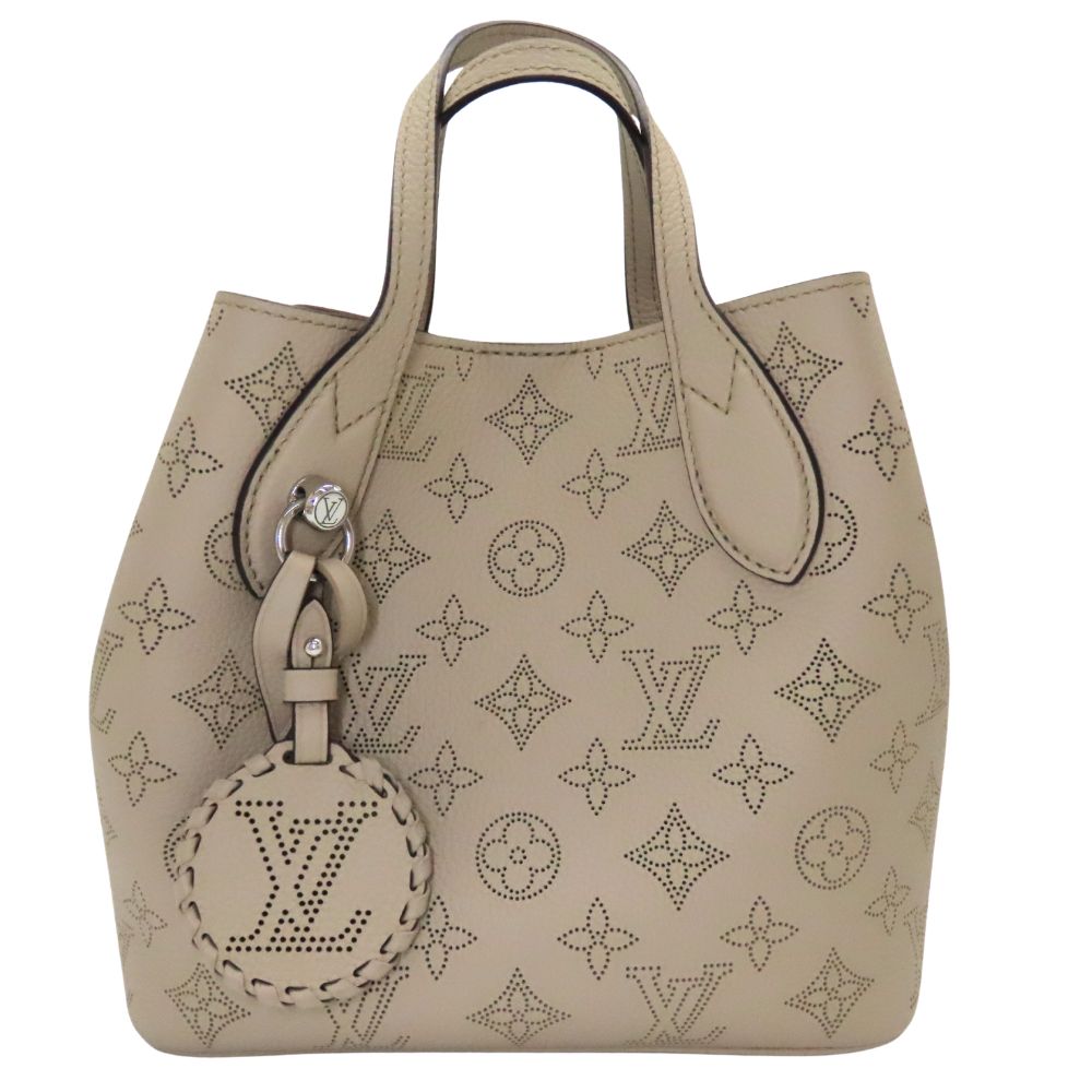 【中古】LOUIS VUITTON ルイヴィトン M21849 モノグラム・マヒナ 御花PM 色つや:ガレ ベージュ カーフレザー ハンドバック 肩肉 トートバッグ 2WAY A2602208【無料ギフトラッピング承ります】