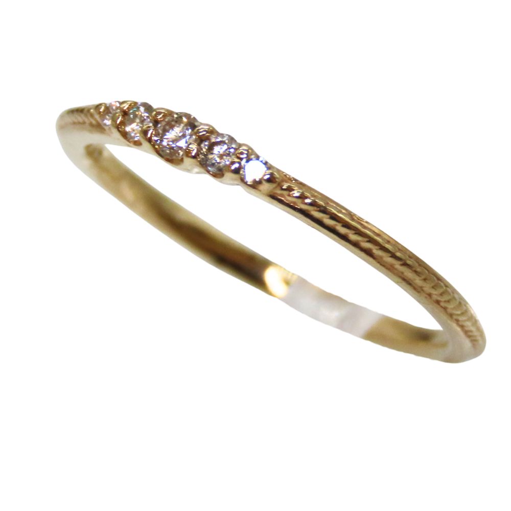 【中古】K10 ノーブランドジュエリー リング 約9号 約0.98g メレD計0.07ct ダイヤ 5P 指輪 ゴールド YG 10金 イエローゴールド アクセサリー シンプル 重ね付け A2602322【無料ギフトラッピング承ります】｜かんてい局神戸大蔵谷インター店