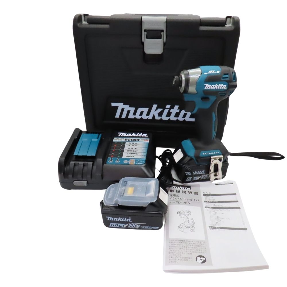 【中古】 新品 未使用 Makita マキタ TD173DRGX 充電式インパクトドライバ 青 ブルー 18V ブラシレスモーター ケース バッテリー付属 電動工具 A2602569｜かんてい局神戸大蔵谷インター店 31,763円