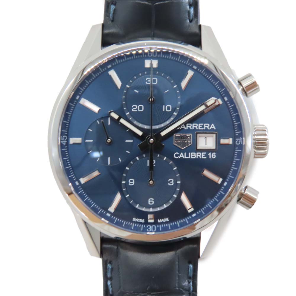 【中古】 TAG Heuer タグホイヤー CBK2112.FC6292 カレラ キャリバー16 自動巻き クロノグラフ ブルー メンズ 腕時計 41mm 防水100m 人気モデル A2502805 【無料ギフトラッピング承ります】|かんてい局神戸大蔵谷インター店