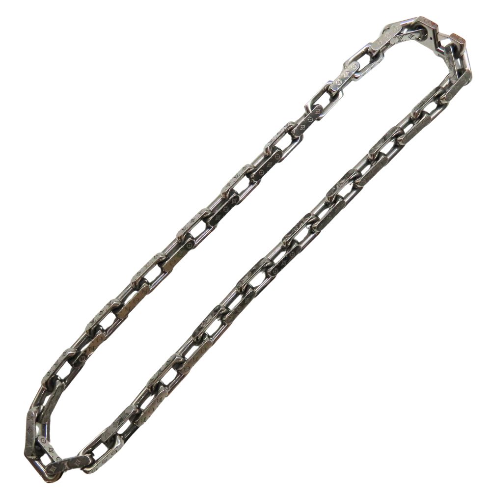 【中古】LOUIS VUITTON ルイヴィトン M00307 ネックレス チェーン モノグラム 約129g 約55cm シルバーカラー 重厚感 ずっしり メンズ A2504699【無料ギフトラッピング承ります】｜かんてい局神戸大蔵谷インター店