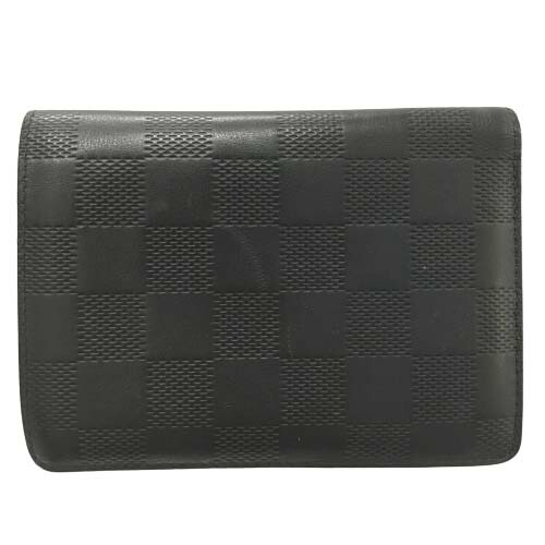 かわいい オニキス アンフィニ ダミエ N 泉店 ルイヴィトン ポルトフォイユ ジェイムス 黒 中古 本革 二つ折り財布 メンズ財布 Williamsav Com