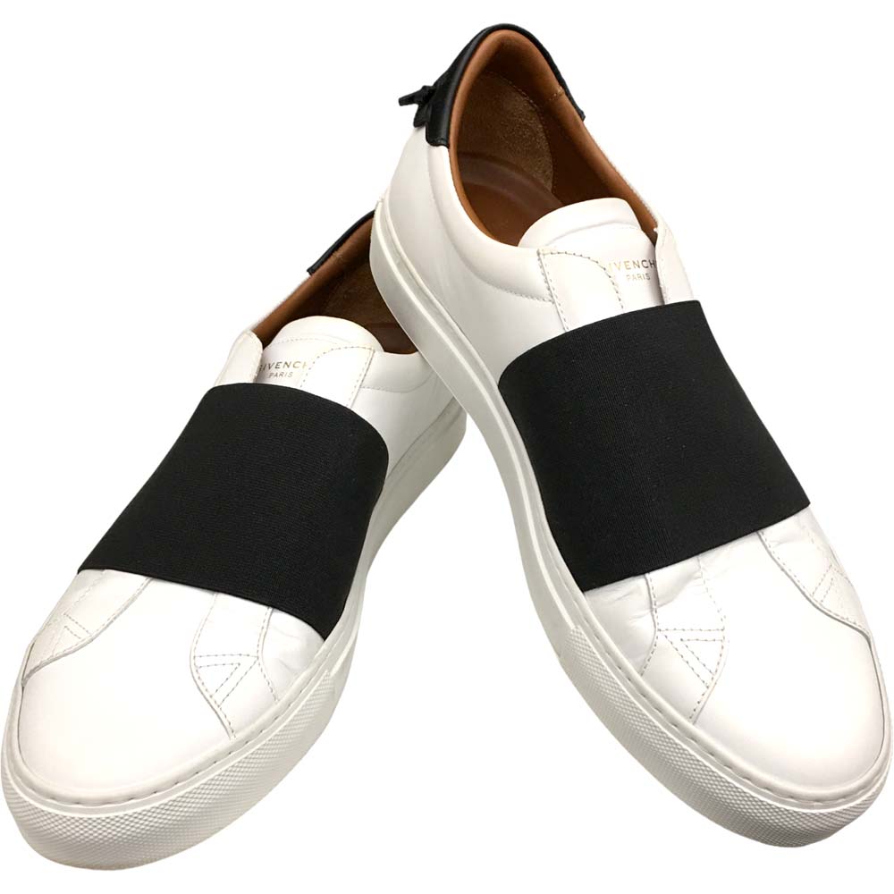 ［泉店］ 【美品】 ジバンシィ ウェビングスリッポン 41サイズ 26cm 靴 シューズ ホワイト ブラック メンズ 男性用 GIVENCHY【中古】