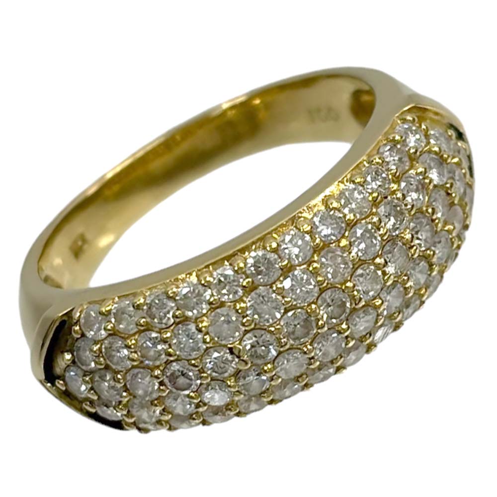 【美品】 ダイヤ付きデザインリング K18 約11.5号 約4.1g ダイヤ1.00ct ゴールド ユニセックス 【中古】｜質屋かんてい局山形北店