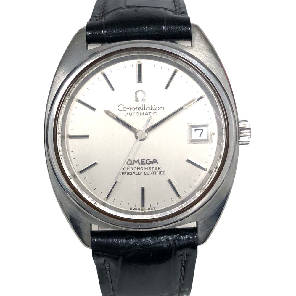 W6359 オメガ デビル シルバー925 総重量66.3g メンズ ラウンド ブラック 純正ブレス 手巻き 時計 希少  ＼全品5倍+2000円OFFクーポン☆10日限定／ オメガ デビル