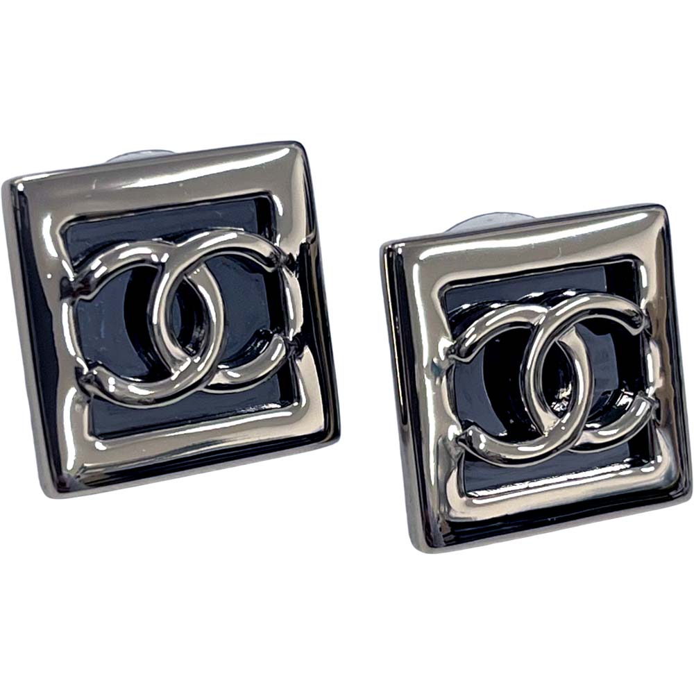 楽天市場】美品 シャネル CHANEL ココマーク ピアス 黒×シルバー